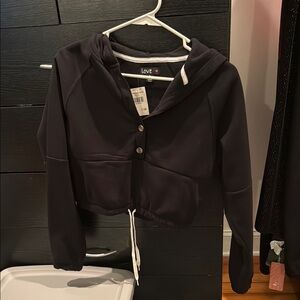 Love Black Cropped Hoodie